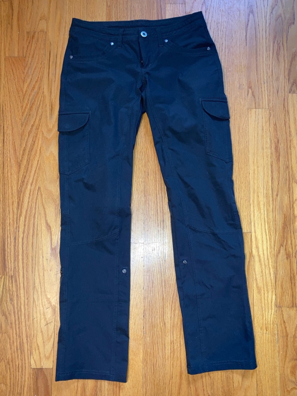 Kuhl FreeFlex Roll-up Pant Black Straight-Leg Cargo Hiking Pants - Size 4